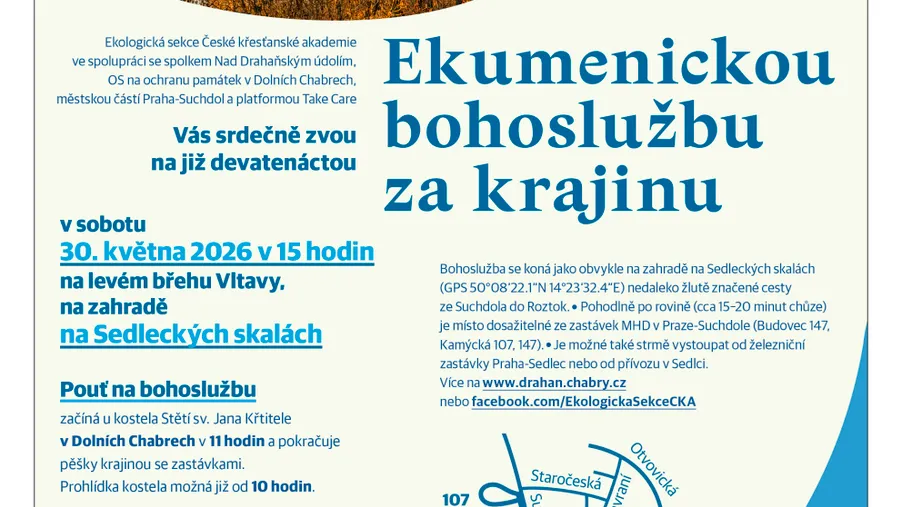 Ekumenická bohoslužba za krajinu 30.5.2026